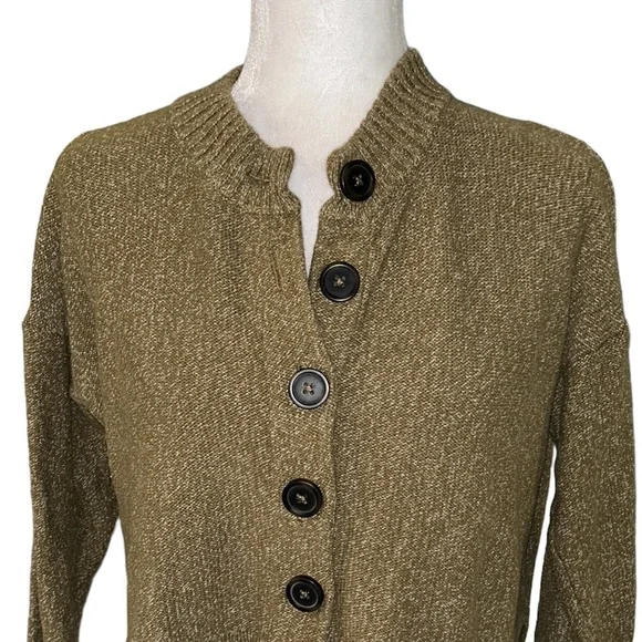 Madewell Broadway Marled Olive Green Cropped Cardigan - XS - Picture 7 of 16